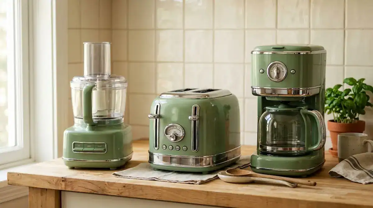 eletrodoméstico vintage ariete - linha retrô de eletroportáteis Ariete em verde-sálvia